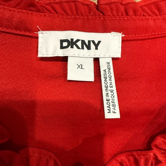 DKNY Red Flutter Sleeve Blouse - Picture 3 of 3